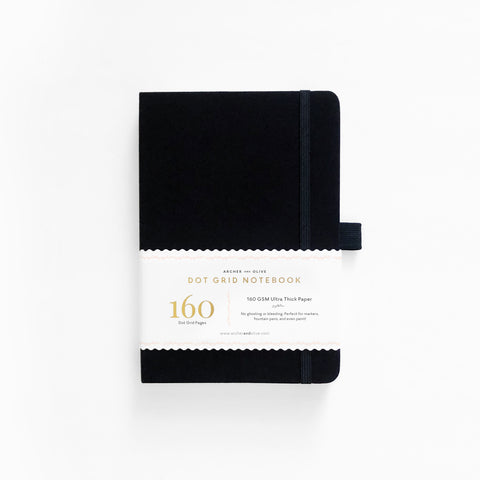 A5 Black Dot Grid Notebook - Archer and Olive