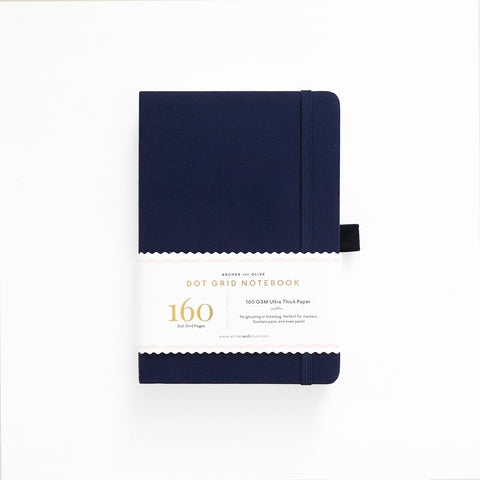 A5 Dark Blue Dot Grid Notebook - Archer and Olive