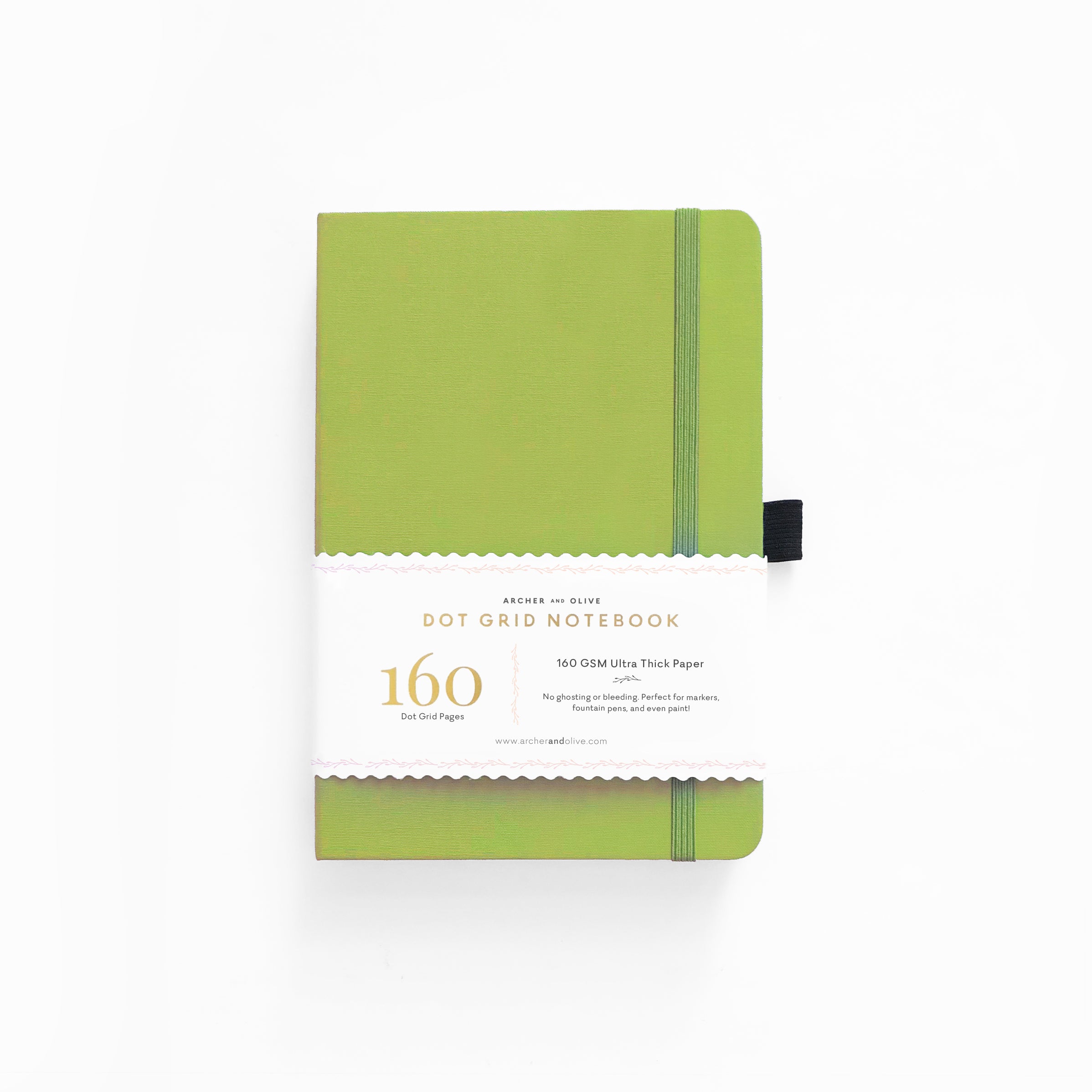A5 Lime Green Dot Grid Notebook - Archer and Olive